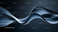 Abstract Fluid Wave with Glossy Blue Texture