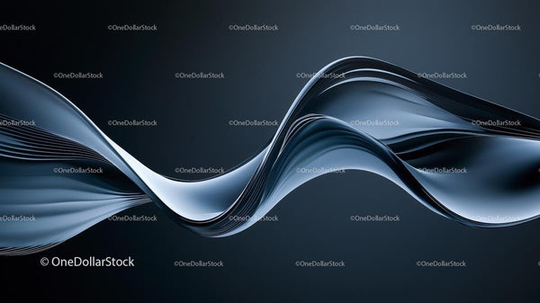 Abstract Fluid Wave with Glossy Blue Texture