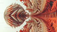 Abstract Fractal Design in Vibrant Orange Tones