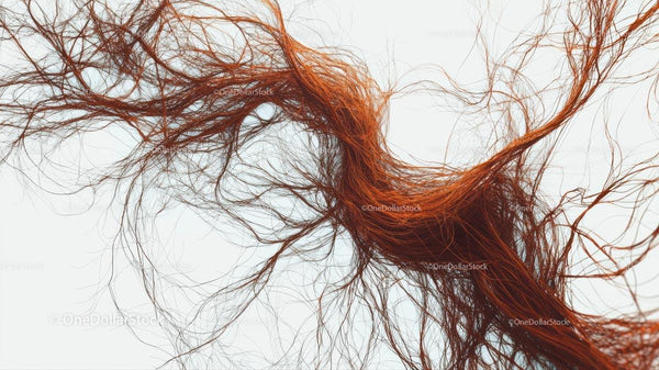 Abstract Red Hair Flowing in Entwined Patterns