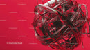 Dynamic Red Spherical Art with Intricate Textures