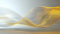 Abstract Flowing Golden and White Wave Lines