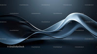 Abstract 3D Fluid Wave with Metallic Sheen