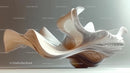 Intricate Modern Paper Sculpture with Fluid Design