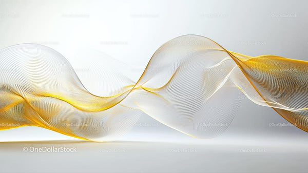 Dynamic Abstract Waves with Golden Highlights