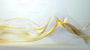 Abstract Yellow and White Flowing Wave Design