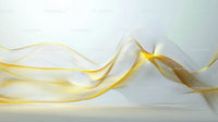 Abstract Yellow and White Flowing Wave Design