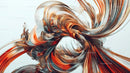 Dynamic Swirls of Orange and Brown in Abstract Art