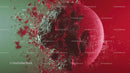 Dynamic Cosmic Explosion with Red and Green Accents