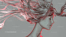 Abstract 3D Portrait with Flowing Hair Design