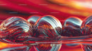 Vibrant Glass Spheres with Red and Orange Reflections