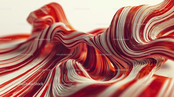 Dynamic Abstract Red and White Waves