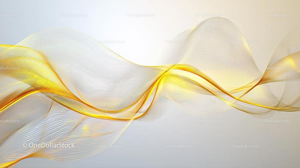 Golden Waves on a Soft White Background