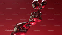 Abstract Red Glass Sculpture in Modern Art Design