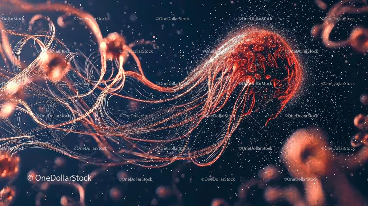Bioluminescencyjna Meduza Delikatnie Pływająca Pod Wodą