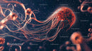 Bioluminescent Jellyfish Gracefully Floating Underwater