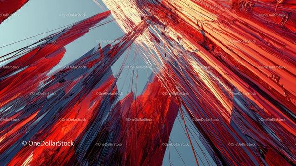 Dynamic Abstract Red Shards in Futuristic Style