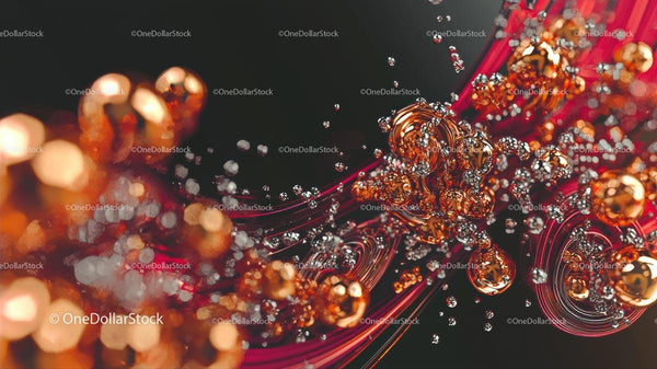 Futuristic Abstract with Orange Swirling Spheres