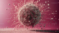 Microscopic View of a Virus Particle Exploding