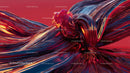 Abstract Vibrant Flowing Metallic Artwork