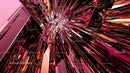 Dynamic Explosion of Shattered Glass in Vibrant Pink Hues