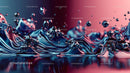 Dynamic Waveform in Vibrant Fluid Art Sculpture