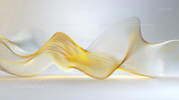 Elegant Golden Waves in Abstract Digital Art