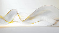 Abstract Yellow and White Flowing Waves Art