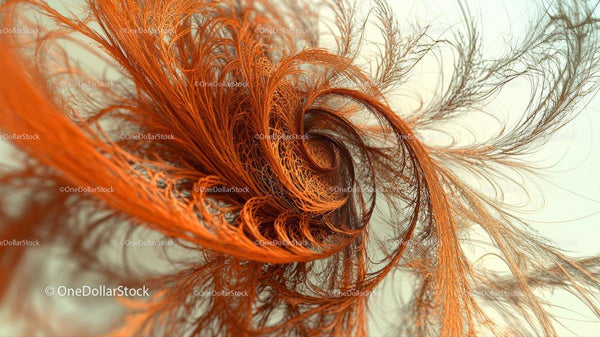Intricate Swirling Fractal with Vibrant Orange Texture