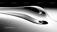 Abstract Fluid Surface with Elegant Curves in Black and White
