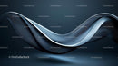 Elegant Blue Wave Abstract Art with Dynamic Flow