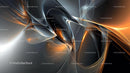 Dynamic Swirling Abstract with Vibrant Orange and Gray Tones