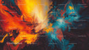 Vibrant Abstract Painting with Swirling Colors