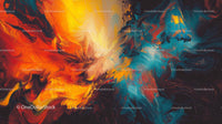 Vibrant Abstract Painting with Swirling Colors