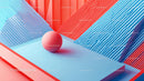Vibrant 3D Geometric Abstract with Red and Blue Elements