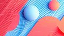 Vibrant Blue and Red 3D Geometric Abstract Design