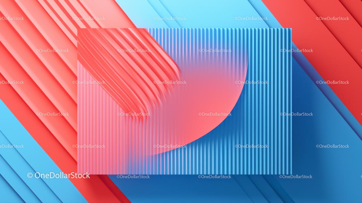 Abstrakcyjny wzór geometryczny w kolorze niebieskim i czerwonym
