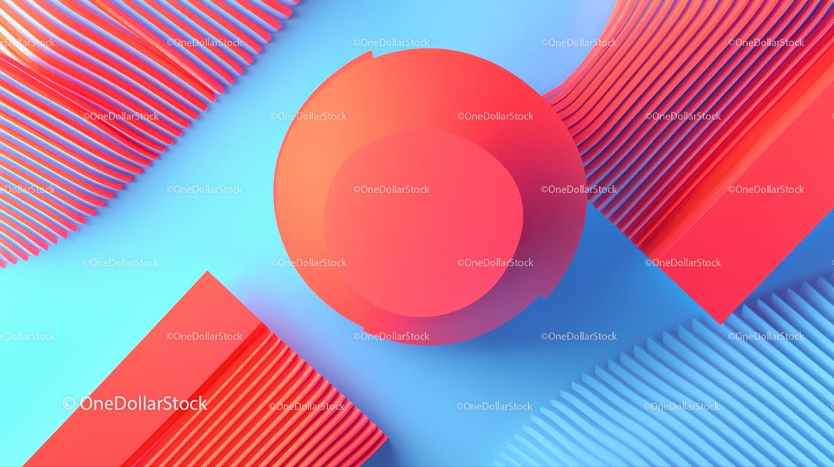 Żywy czerwony i niebieski geometryczny abstrakcyjny wzór