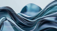 Fluid Metallic Waves in Blue Tones