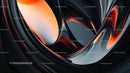 Futuristic Abstract Curves in Black and Orange