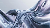 Metallic Abstract Art with Flowing Lines and Fluid Movement
