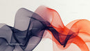 Abstract Flowing Waves in Orange and Blue Hues