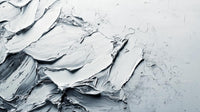 Abstract Textured Canvas with Thick White Paint Strokes