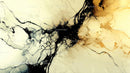 Dynamic Flow of Black Ink on Yellow Background