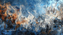 Abstract Swirling Patterns with Blue and Orange Highlights