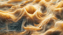 Abstract Golden Fluid Waves with Organic Texture