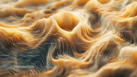 Abstract Golden Fluid Waves with Organic Texture