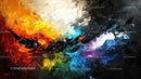 Vibrant Abstract Oil Painting with Dynamic Brush Strokes