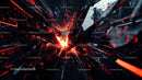 Dynamic Explosion of Shattered Red Glass
