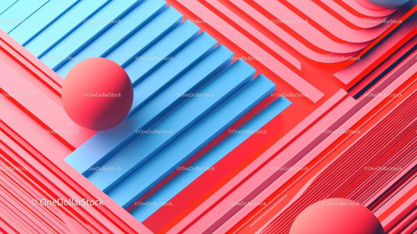 Żywy abstrakcyjny wzór geometryczny w czerwieni i błękicie